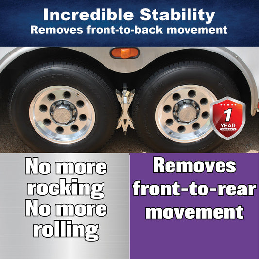 Wheel Chock Tire Lock Set – Extra Large Size, 1‑Pack for Trailers & RVs (Ferro Distribution) F04005