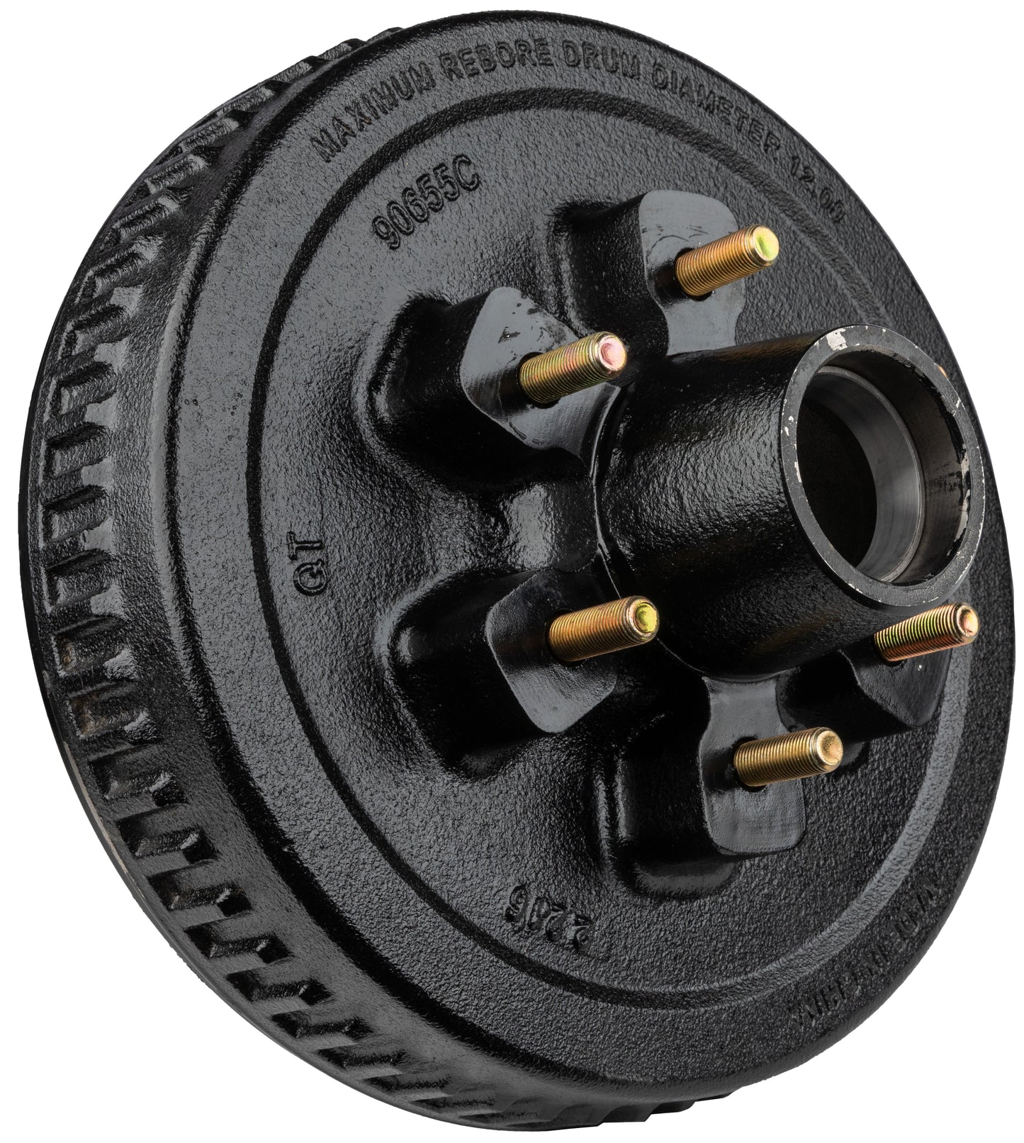 Trailer Hub & Drum Assembly – 6,000 lb Capacity, 6 on 5.5" Bolt Pattern, 1/2"-20 Studs, Fits 12" Brakes (Ferro Distribution) F02002