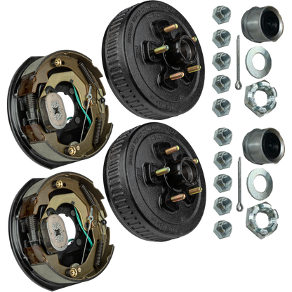 Trailer Brake & Hub Kit – Two 10" x 2.25" Self‑Adjusting Electric Brakes + Two 10" Loaded Hubs, 3,500 lb Axles (Ferro Distribution) F02048
