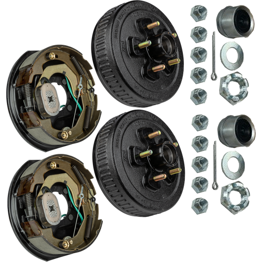 Trailer Brake & Hub Kit – Two 10" x 2.25" Self‑Adjusting Electric Brakes + Two 10" Loaded Hubs, 3,500 lb Axles (Ferro Distribution) F02048