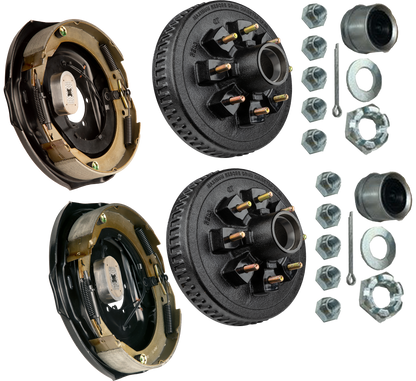 Trailer Brake & Hub Kit – Two 12" x 2" Manual‑Adjusting Electric Brakes + Two 12" Loaded Hubs, 7,000 lb Axles (Ferro Distribution) F02052