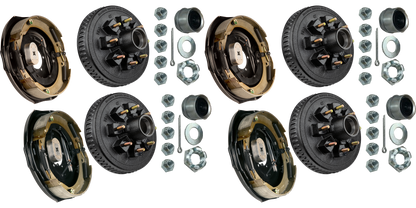 Trailer Brake & Hub Kit – Four 12" x 2" Manual‑Adjusting Electric Brakes + Four 12" Loaded Hubs, 7,000 lb Axles (Ferro Distribution) F02053