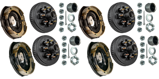 Trailer Brake & Hub Kit – Four 12" x 2" Manual‑Adjusting Electric Brakes + Four 12" Loaded Hubs, 7,000 lb Axles (Ferro Distribution) F02053