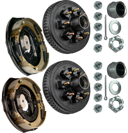 Trailer Brake & Hub Kit – Two 12" x 2" Self‑Adjusting Electric Brakes + Two 12" Loaded Hubs, 7,000 lb Axles (Ferro Distribution) F02056