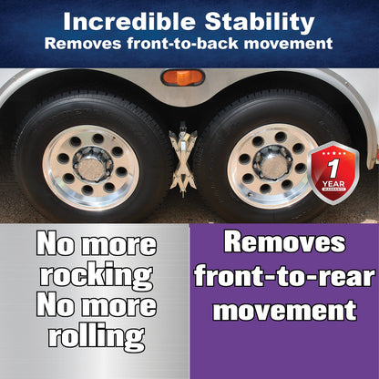Wheel Chock Tire Lock Set – Extra Large Size, 1‑Pack for Trailers & RVs (Ferro Distribution) F04005