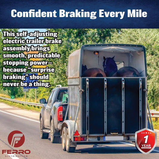 12" x 2" Self‑Adjusting Electric Trailer Brake Assembly – 7,000 lb, Right‑Hand, Boxed (Ferro Distribution) F02041