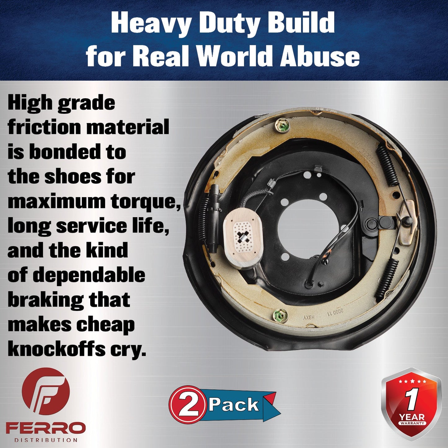 Trailer Brake Kit – Two 12" x 2" Manual‑Adjusting Electric Brakes, 7,000 lb Axles (Ferro Distribution) F02050