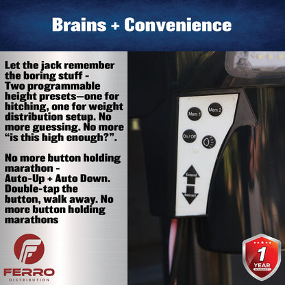 Trailer Tongue Jack – 4,000 lb Lift, Smooth Crank Operation for RVs, Campers & Trailers (Ferro Distribution) F05002