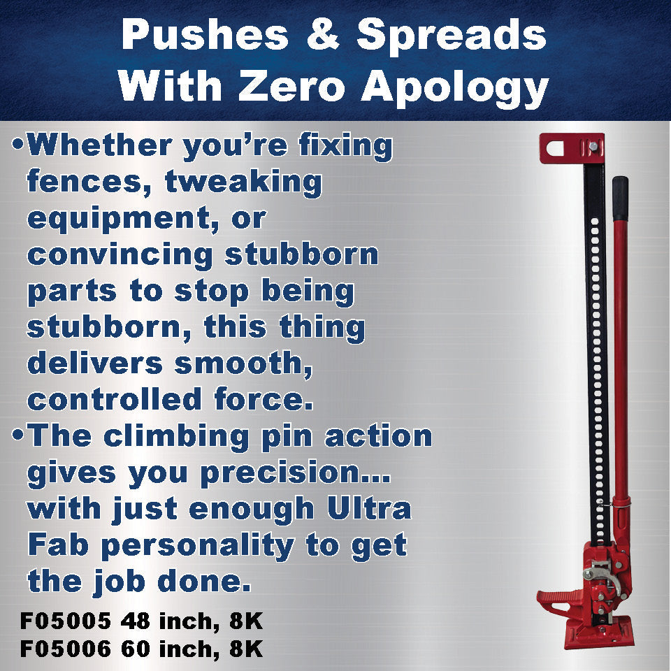 Farm Jack 60" Heavy‑Duty 8,000lb Lift | Off‑Road Recovery, Tractor & Trailer Utility Jack | Steel Construction, Multi‑Use Lifting/Winching/Spreading Tool | F05006 by Ferro Distribution