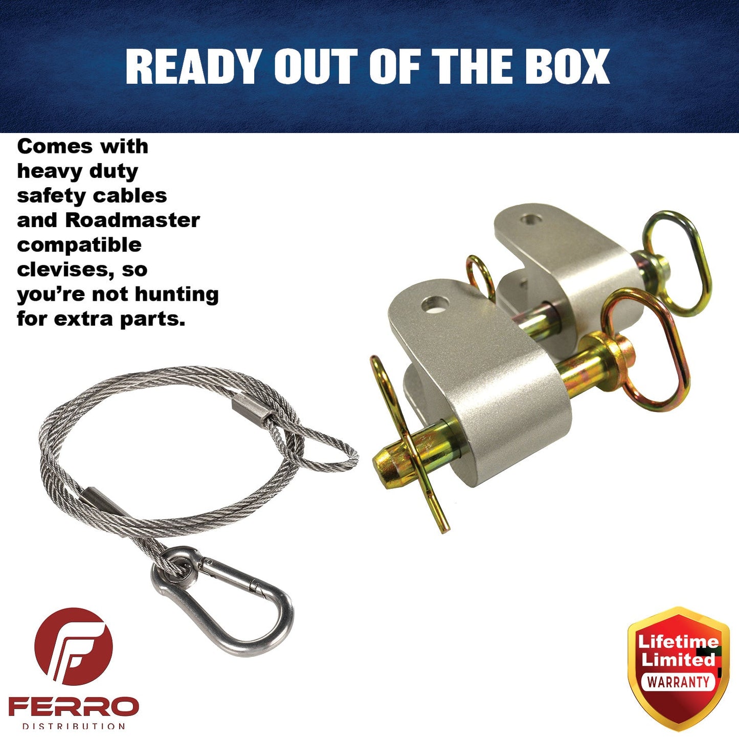 Tow Bar (8K, with Roadmaster Clevises) F07003 Ferro Distribution