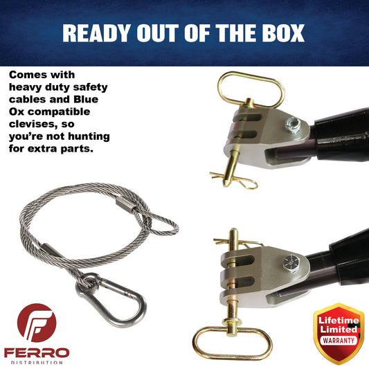 Tow Bar (12K, with Blue Ox Clevises) F07004 Ferro Distribution