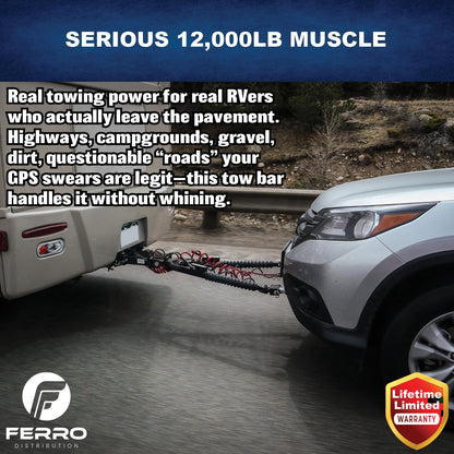 Tow Bar (12K, with Roadmaster Clevises) F07005 Ferro Distribution