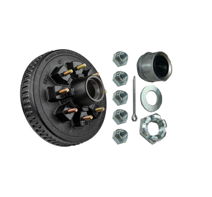 Loaded Hub & Drum Assembly – 7,000 lb Capacity, 8 on 6.5" Bolt Pattern, 9/16"-18 Studs, Fits 12" Brakes (Ferro Distribution) F02011